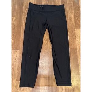 Under Armour Womens HeatGear Compression Leggings Black Capri Pants Large